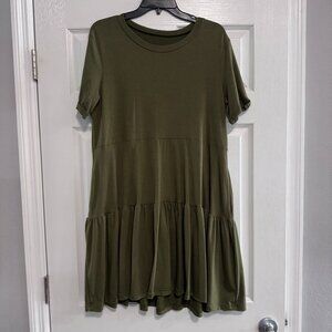 Women's Olive T-shirt Dress